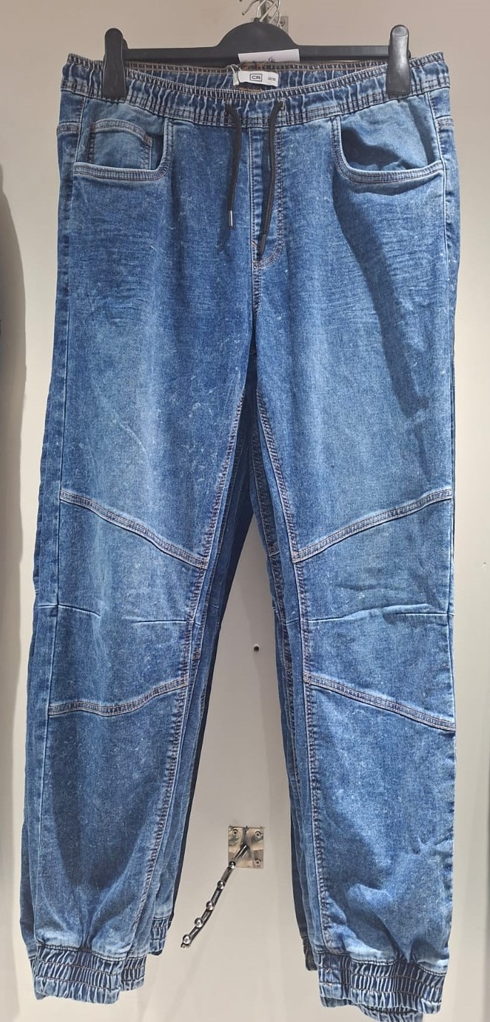 P-801 Men's Stretch Denim Joggers Pants with 5 Pockets (100% Export products)